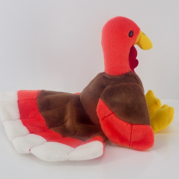 TY Beanie Baby GOBBLES TURKEY Rare Retired Vtg Birthday Nov 27 1996 Tag Error - Picture 5 of 15